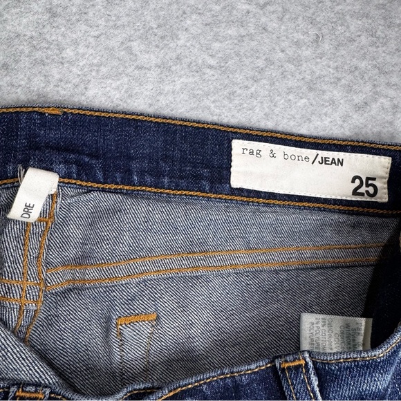 Rag & Bone Dre Colvin Blue Distressed Slim Skinny Boyfriend Jeans Low Rise 25 - Picture 7 of 8